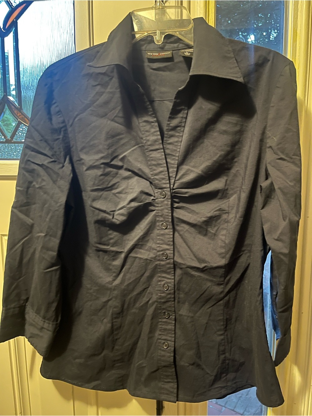 New York & Company Navy Button-Down Shirt
